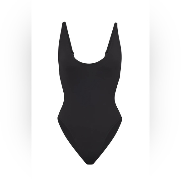 NWT Skims Recycled Swimsuit Scoop Neck One Piece in Onyx Color Size L - Picture 6 of 7